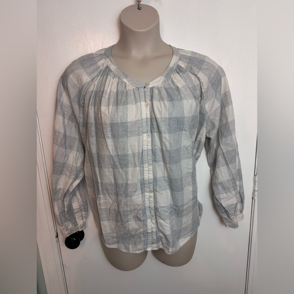 Duluth Organic Printmaker Shirt Gray Checker Button Front Relaxed Fit Sz L #1576 - Picture 1 of 10